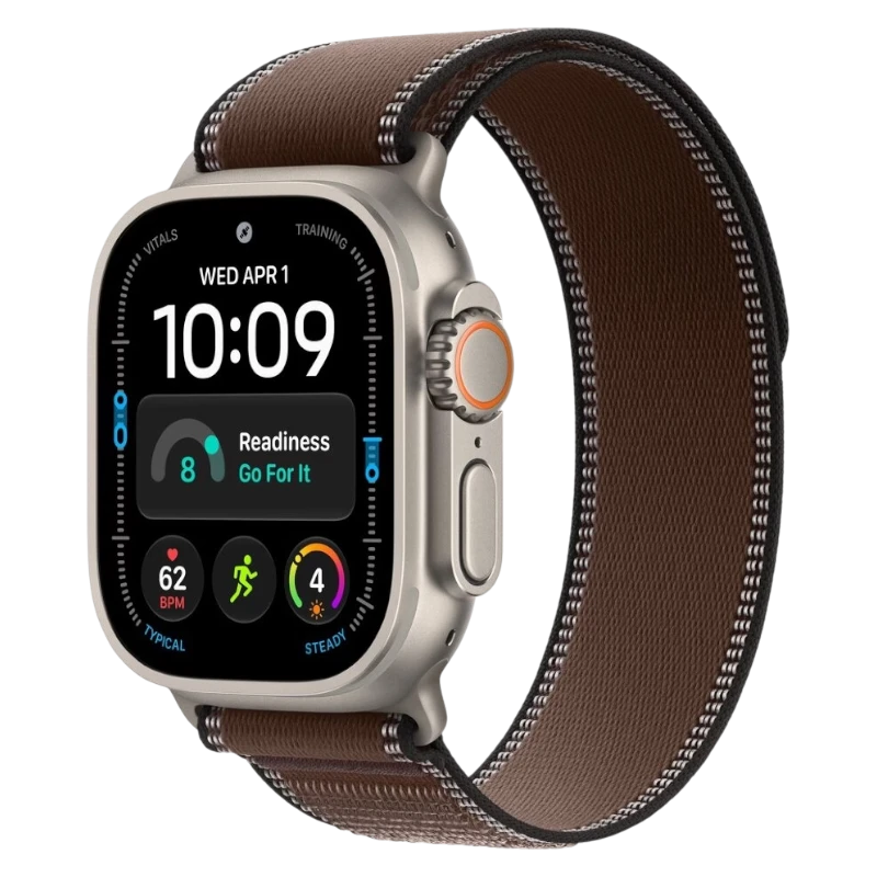 Apple Watch Ultra 4 49mm Natural Titanium Case with Trail Dark Umber