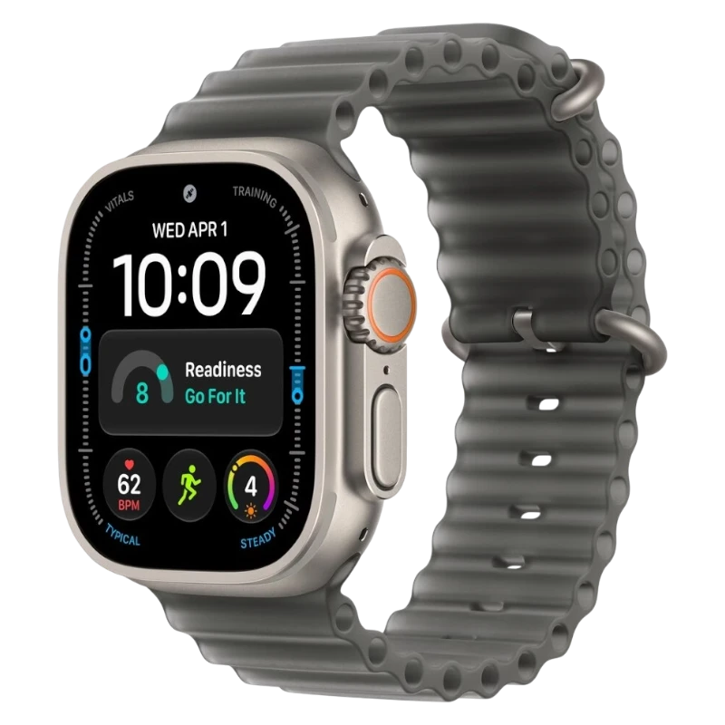 Apple Watch Ultra 4 49mm Natural Titanium Case with Ocean Translucent Black