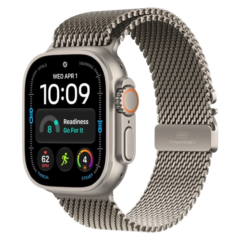 Apple Watch Ultra 4 49mm Natural Titanium Case with Melanese Loop
