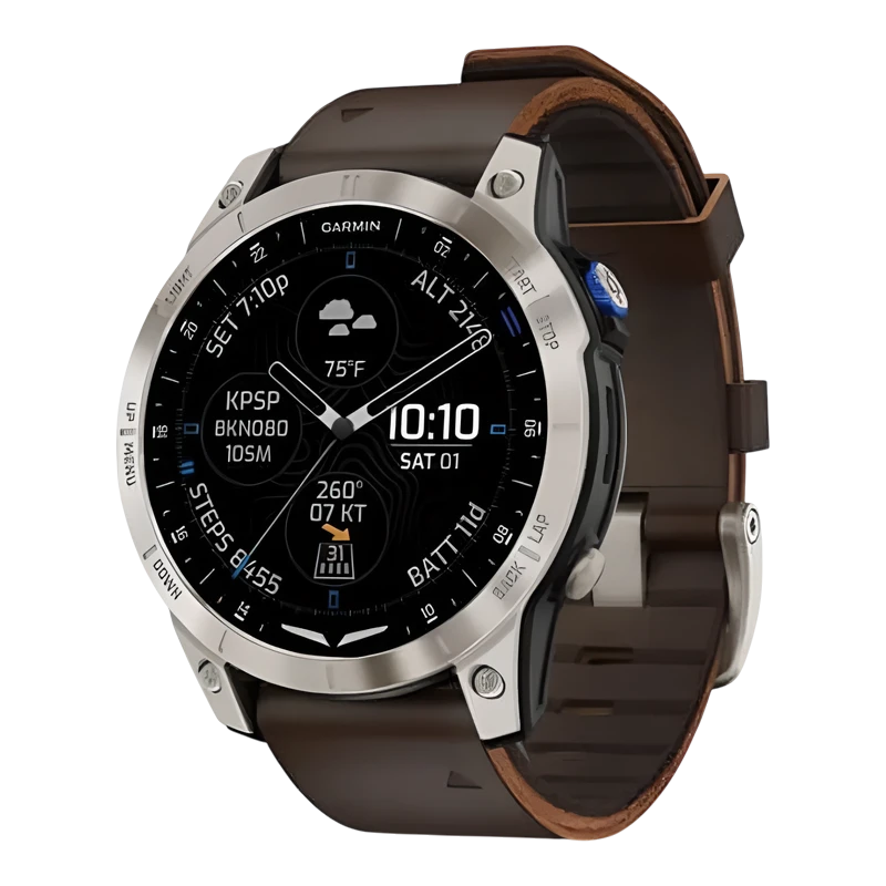 Garmin D2 Mach 1 с кожаным ремешком Оксфорд коричневого цвета