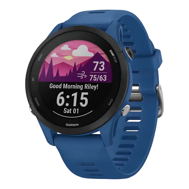 Garmin Forerunner 255 с синим ремешком
