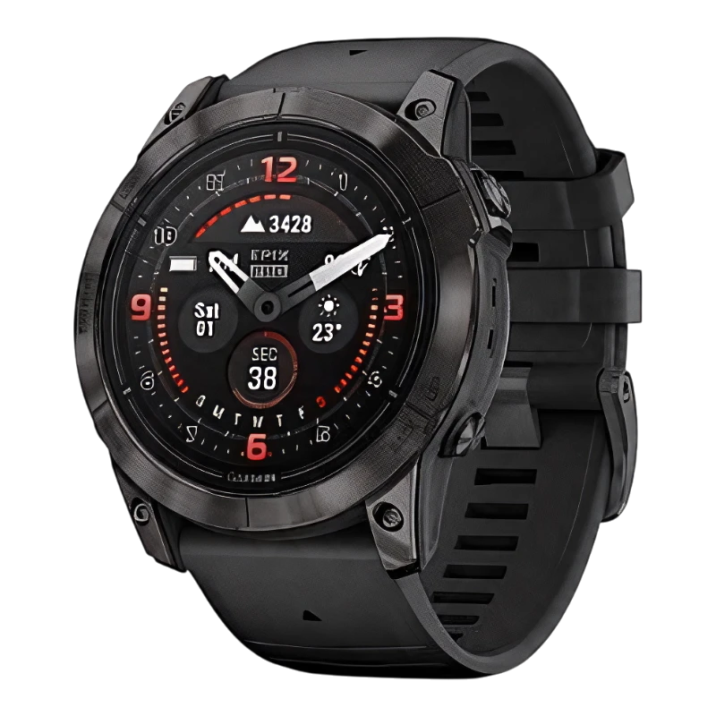 Garmin Epix Pro Gen 2 Sapphire 51 мм, титановый угольно-серый, DLC, черный силиконовый ремешок