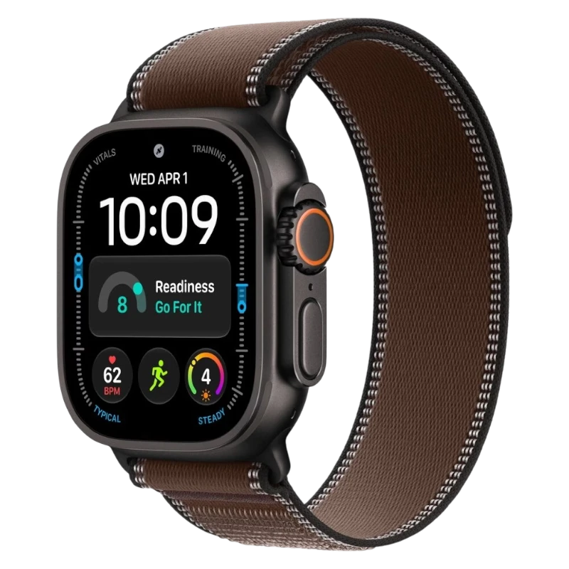 Apple Watch Ultra 4 49mm Black Titanium Case with Trail Dark Umber